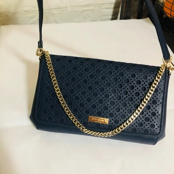 ❤️SOLD❤️Kate Spade Newbury Lane Caining Crossbody Handbag Navy Blue💎 - Picture 11 of 11